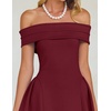 image:imageZESICA Summer 2026 Off Shoulder Cocktail Dresses for WomenWine
