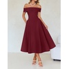 image:imageZESICA Summer 2026 Off Shoulder Cocktail Dresses for WomenWine