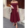 image:imageZESICA Summer 2026 Off Shoulder Cocktail Dresses for WomenWine