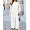 image:imageZESICA Two Piece Lounge Sets for Women Fall Sweatsuit Tracksuit OutfitsWhite