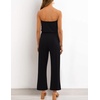 image:imageZESICA Women Casual Off Shoulder Strapless Belted Wide Leg Jumpsuit RomperDarkblack