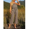 image:imageZESICA Women Casual Off Shoulder Strapless Belted Wide Leg Jumpsuit RomperMocha