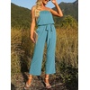 image:imageZESICA Women Casual Off Shoulder Strapless Belted Wide Leg Jumpsuit RomperSage