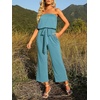 image:imageZESICA Women Casual Off Shoulder Strapless Belted Wide Leg Jumpsuit RomperSage