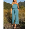 image:imageZESICA Women Casual Off Shoulder Strapless Belted Wide Leg Jumpsuit RomperSage