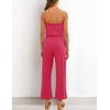 image:imageZESICA Women Casual Off Shoulder Strapless Belted Wide Leg Jumpsuit RomperTeaberry