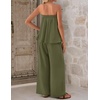 image:imageZESICA Womens 2 Piece Sets Casual Strapless Tube Top Wide Leg Pants OutfitsArmygreen