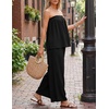 image:imageZESICA Womens 2 Piece Sets Casual Strapless Tube Top Wide Leg Pants OutfitsBlack