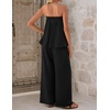 image:imageZESICA Womens 2 Piece Sets Casual Strapless Tube Top Wide Leg Pants OutfitsBlack