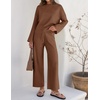image:imageZESICA Womens 2 Piece Sweater Lounge Sets 2026 Fall Knit Matching OutfitsCaramel