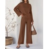image:imageZESICA Womens 2 Piece Sweater Lounge Sets 2026 Fall Knit Matching OutfitsCaramel