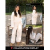 image:imageZESICA Womens 2 Piece Sweater Lounge Sets 2026 Fall Knit Matching OutfitsCream
