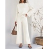image:imageZESICA Womens 2 Piece Sweater Lounge Sets 2026 Fall Knit Matching OutfitsCream