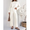 image:imageZESICA Womens 2 Piece Sweater Lounge Sets 2026 Fall Knit Matching OutfitsCream