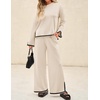 image:imageZESICA Womens 2 Piece Sweater Lounge Sets 2026 Fall Knit Matching OutfitsNatural