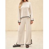 image:imageZESICA Womens 2 Piece Sweater Lounge Sets 2026 Fall Knit Matching OutfitsNatural