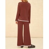 image:imageZESICA Womens 2 Piece Sweater Lounge Sets 2026 Fall Knit Matching OutfitsRust