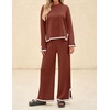 image:imageZESICA Womens 2 Piece Sweater Lounge Sets 2026 Fall Knit Matching OutfitsRust