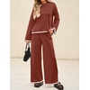 image:imageZESICA Womens 2 Piece Sweater Lounge Sets 2026 Fall Knit Matching OutfitsRust