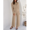 image:imageZESICA Womens 2 Piece Sweater Lounge Sets 2026 Fall Knit Matching OutfitsSand