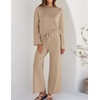 image:imageZESICA Womens 2 Piece Sweater Lounge Sets 2026 Fall Knit Matching OutfitsSand