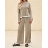 image:imageZESICA Womens 2 Piece Sweater Lounge Sets 2026 Fall Knit Matching OutfitsTan