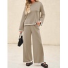 image:imageZESICA Womens 2 Piece Sweater Lounge Sets 2026 Fall Knit Matching OutfitsTan