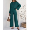 image:imageZESICA Womens 2 Piece Sweater Lounge Sets 2026 Fall Knit Matching OutfitsTeal