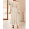 image:imageZESICA Womens 2026 Fall Long Sleeve Eyelet Maxi DressApricot