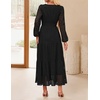 image:imageZESICA Womens 2026 Fall Long Sleeve Eyelet Maxi DressBlack