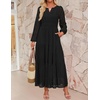 image:imageZESICA Womens 2026 Fall Long Sleeve Eyelet Maxi DressBlack
