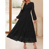 image:imageZESICA Womens 2026 Fall Long Sleeve Eyelet Maxi DressBlack