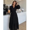image:imageZESICA Womens 2026 Fall Long Sleeve Eyelet Maxi DressBlack