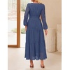 image:imageZESICA Womens 2026 Fall Long Sleeve Eyelet Maxi DressDustyblue