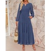 image:imageZESICA Womens 2026 Fall Long Sleeve Eyelet Maxi DressDustyblue