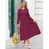 image:imageZESICA Womens 2026 Fall Long Sleeve Eyelet Maxi DressFuchsia