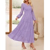 image:imageZESICA Womens 2026 Fall Long Sleeve Eyelet Maxi DressLightpurple