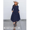 image:imageZESICA Womens 2026 Fall Long Sleeve Eyelet Maxi DressNavy