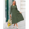 image:imageZESICA Womens 2026 Fall Long Sleeve Eyelet Maxi DressOlive