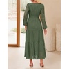 image:imageZESICA Womens 2026 Fall Long Sleeve Eyelet Maxi DressOlive