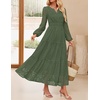 image:imageZESICA Womens 2026 Fall Long Sleeve Eyelet Maxi DressOlive