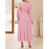 image:imageZESICA Womens 2026 Fall Long Sleeve Eyelet Maxi DressPink