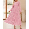 image:imageZESICA Womens 2026 Fall Long Sleeve Eyelet Maxi DressPink