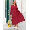 image:imageZESICA Womens 2026 Fall Long Sleeve Eyelet Maxi DressRed