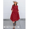 image:imageZESICA Womens 2026 Fall Long Sleeve Eyelet Maxi DressRed