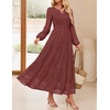 image:imageZESICA Womens 2026 Fall Long Sleeve Eyelet Maxi DressRust
