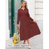 image:imageZESICA Womens 2026 Fall Long Sleeve Eyelet Maxi DressRust