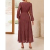 image:imageZESICA Womens 2026 Fall Long Sleeve Eyelet Maxi DressRust