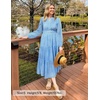 image:imageZESICA Womens 2026 Fall Long Sleeve Eyelet Maxi DressSky