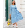 image:imageZESICA Womens 2026 Fall Long Sleeve Eyelet Maxi DressSky